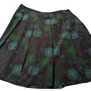 Liz Claiborne Navy and Green Print Skirt